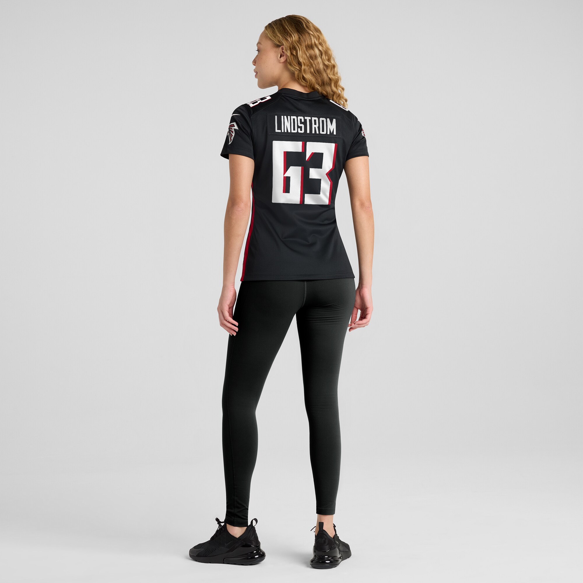 Women's Atlanta Falcons Chris Lindstrom Black Game Jersey JS8029 nicesnker - Image 5