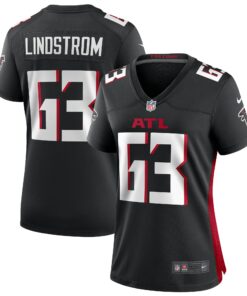 Women's Atlanta Falcons Chris Lindstrom Black Game Jersey JS8029 nicesnker