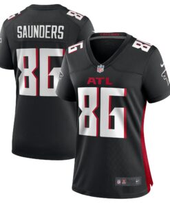 Women's Atlanta Falcons CJ Saunders Black Team Game Jersey JS4775 nicesnker