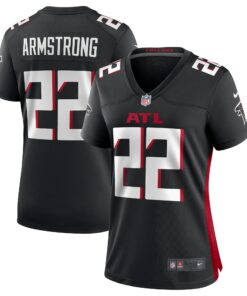 Women's Atlanta Falcons Cornell Armstrong Black Team Game Jersey JS2972 nicesnker