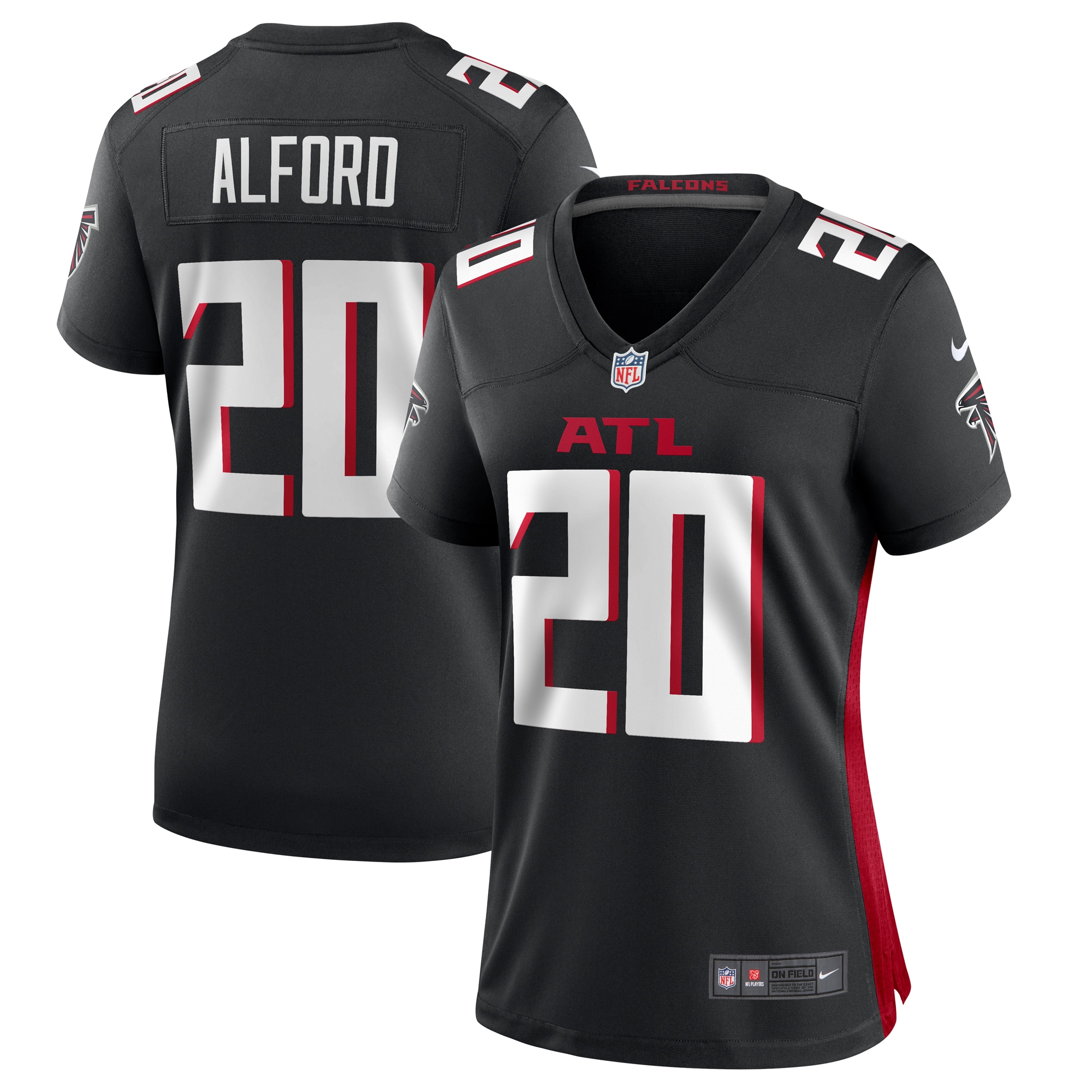 Women's Atlanta Falcons Dee Alford Black Team Game Jersey JS2043 nicesnker