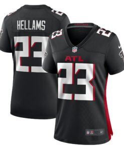 Women's Atlanta Falcons DeMarcco Hellams Black Game Jersey JS3096 nicesnker
