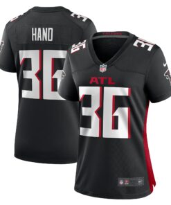 Women's Atlanta Falcons Harrison Hand Black Game Jersey JS8763 nicesnker