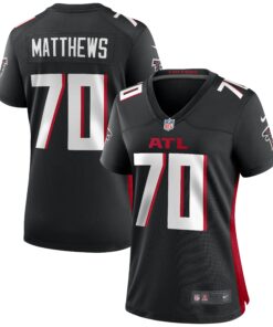 Women's Atlanta Falcons Jake Matthews Black Game Jersey JS9322 nicesnker