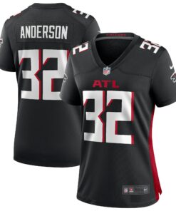Women's Atlanta Falcons Jamal Anderson Black Game Retired Player Jersey JS2688 nicesnker