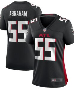 Women's Atlanta Falcons John Abraham Black Game Retired Player Jersey JS5937 nicesnker