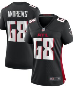 Women's Atlanta Falcons Josh Andrews Black Game Player Jersey JS2191 nicesnker