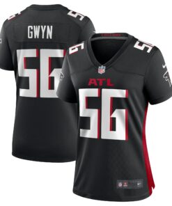 Women's Atlanta Falcons Jovaughn Gwyn Black Team Game Jersey JS8855 nicesnker