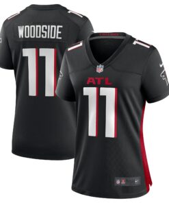 Women's Atlanta Falcons Logan Woodside Black Team Game Jersey JS8839 nicesnker