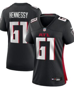 Women's Atlanta Falcons Matt Hennessy Black Team Game Jersey JS7716 nicesnker
