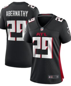 Women's Atlanta Falcons Micah Abernathy Black Team Game Jersey JS8817 nicesnker