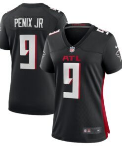 Women's Atlanta Falcons Michael Penix Jr. Black Game Jersey JS7747 nicesnker