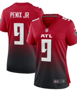 Women's Atlanta Falcons Michael Penix Jr. Red Alternate Game Jersey JS5087 nicesnker