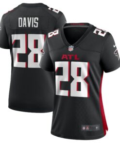 Women's Atlanta Falcons Mike Davis Black Game Player Jersey JS7816 nicesnker