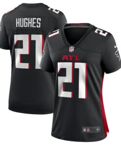 Women's Atlanta Falcons Mike Hughes Black Game Player Jersey JS1605 nicesnker