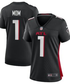 Women's Atlanta Falcons Number 1 Mom Black Game Jersey JS6170 nicesnker