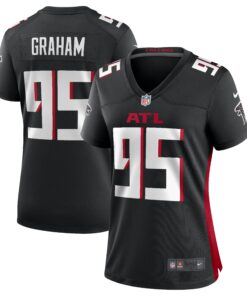 Women's Atlanta Falcons Ta'Quon Graham Black Game Jersey JS7771 nicesnker