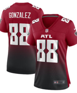 Women's Atlanta Falcons Tony Gonzalez Red Retired Game Jersey JS5230 nicesnker