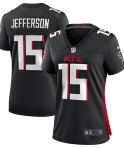 Women's Atlanta Falcons Van Jefferson Black Game Jersey JS1632 nicesnker