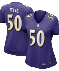 Women's Baltimore Ravens Adisa Isaac Purple Game Jersey JS2314 nicesnker