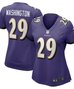 Women's Baltimore Ravens Ar'Darius Washington Purple Player Game Jersey JS9607 nicesnker
