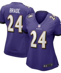Women's Baltimore Ravens Beau Brade Purple Game Jersey JS8980 nicesnker