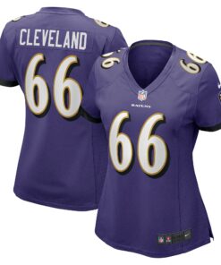 Women's Baltimore Ravens Ben Cleveland Purple Game Jersey JS1455 nicesnker