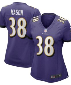 Women's Baltimore Ravens Ben Mason Purple Game Jersey JS5949 nicesnker