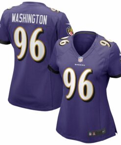 Women's Baltimore Ravens Broderick Washington Purple Game Jersey JS2449 nicesnker