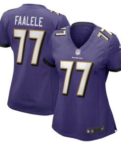 Women's Baltimore Ravens Daniel Faalele Purple Player Game Jersey JS5542 nicesnker