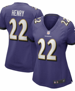 Women's Baltimore Ravens Derrick Henry Purple Game Player Jersey JS8922 nicesnker