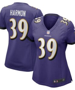 Women's Baltimore Ravens Duron Harmon Purple Game Jersey JS1226 nicesnker