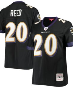 Women's Baltimore Ravens Ed Reed Mitchell & Ness Black Legacy Team Jersey JS5812 nicesnker