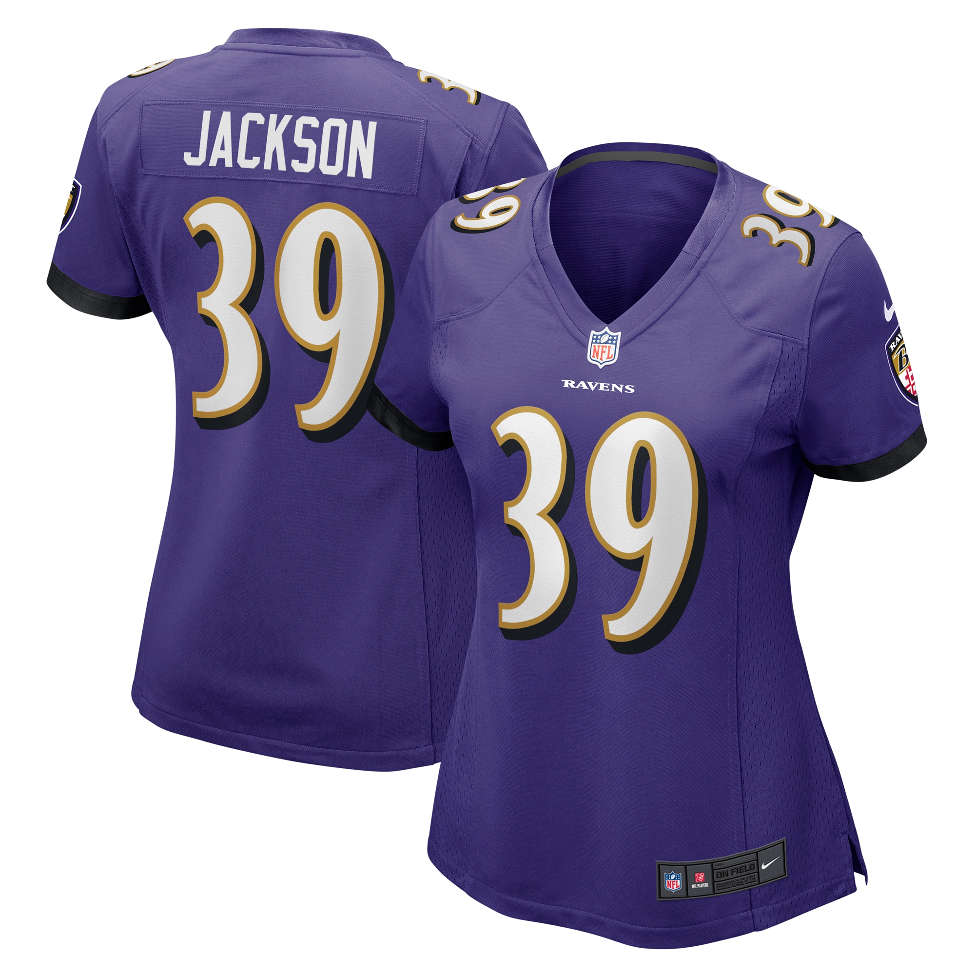 Women's Baltimore Ravens Eddie Jackson Purple Game Jersey JS2755 nicesnker