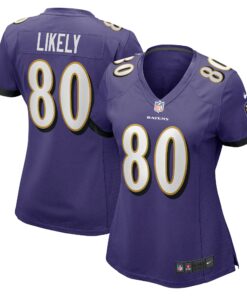 Women's Baltimore Ravens Isaiah Likely Purple Player Game Jersey JS1793 nicesnker