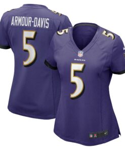 Women's Baltimore Ravens Jalyn Armour-Davis Purple Game Player Jersey JS8934 nicesnker