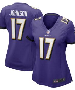 Women's Baltimore Ravens Josh Johnson Purple Game Jersey JS8374 nicesnker