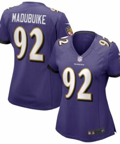 Women's Baltimore Ravens Justin Madubuike Purple Game Jersey JS9758 nicesnker