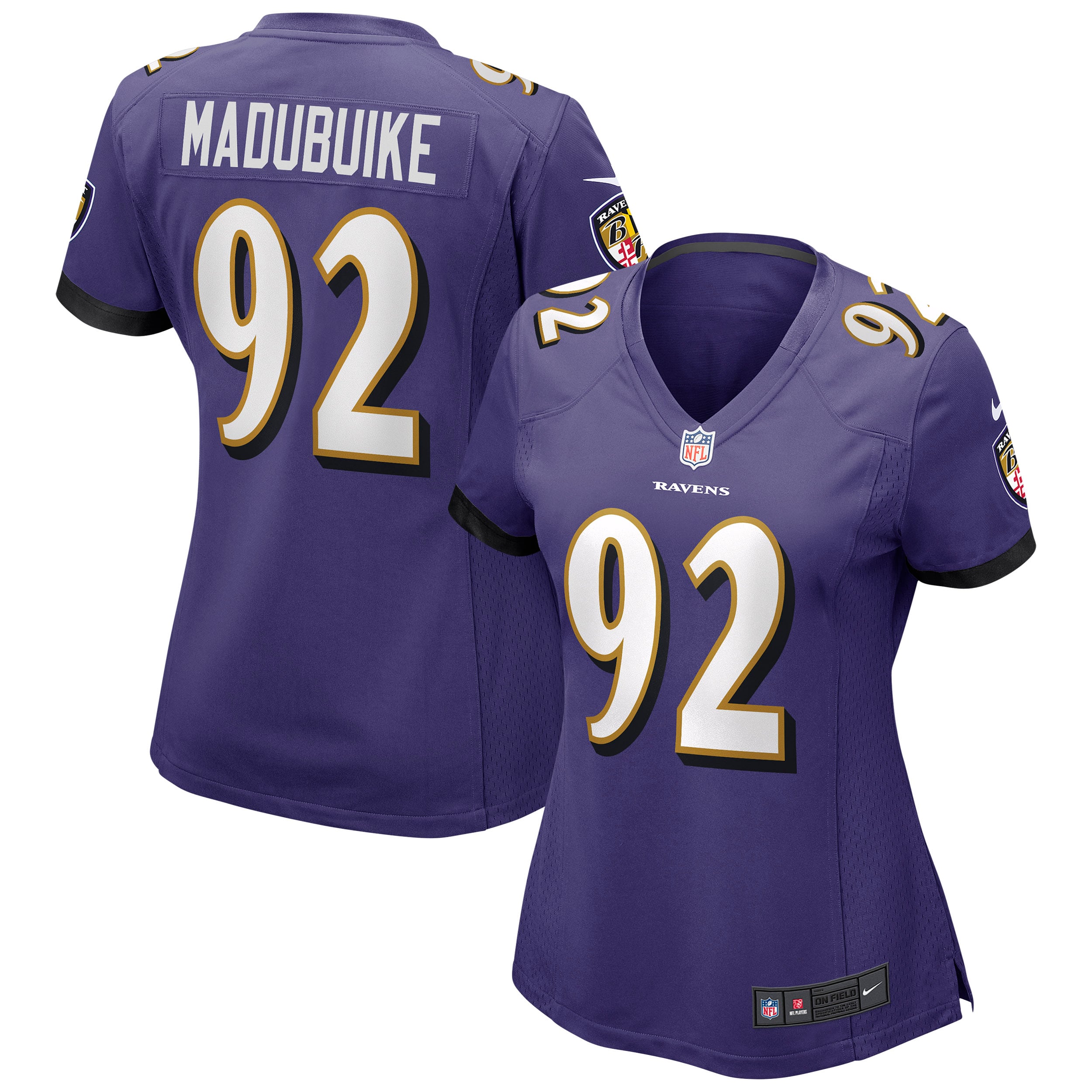 Women's Baltimore Ravens Justin Madubuike Purple Game Jersey JS9758 nicesnker
