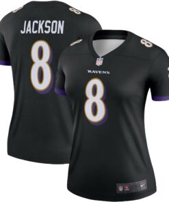 Women's Baltimore Ravens Lamar Jackson Black Alternate Legend Player Performance Top JS7510 nicesnker