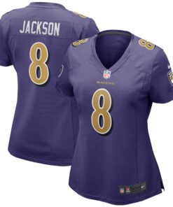Women's Baltimore Ravens Lamar Jackson Purple Alternate Game Player Jersey JS3518 nicesnker