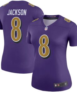 Women's Baltimore Ravens Lamar Jackson Purple Alternate Legend Player Performance Top JS8382 nicesnker
