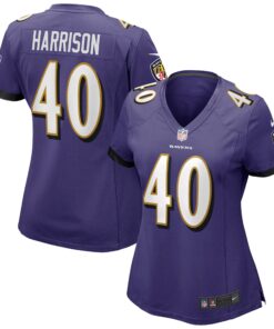 Women's Baltimore Ravens Malik Harrison Purple Game Jersey JS5663 nicesnker
