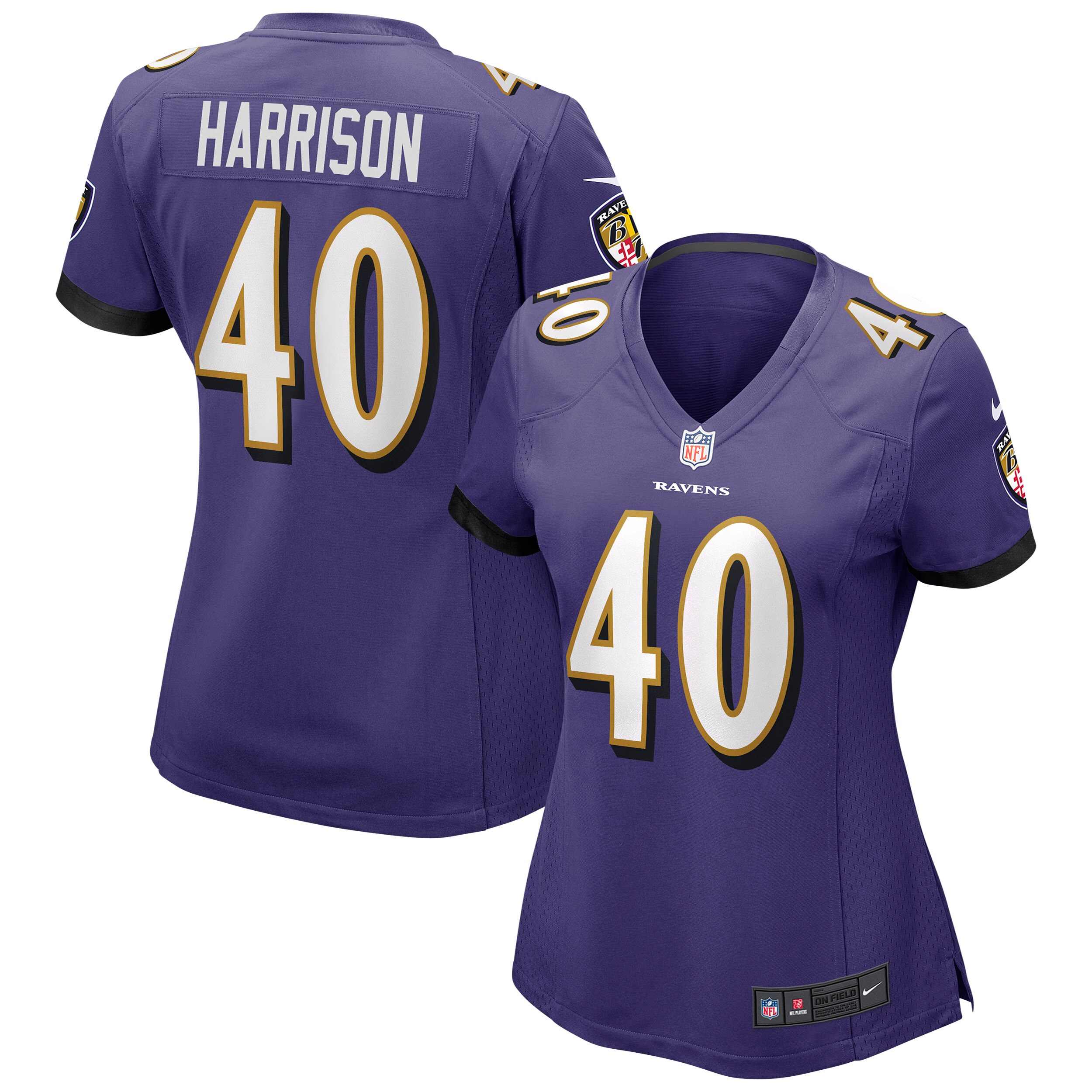 Women's Baltimore Ravens Malik Harrison Purple Game Jersey JS5663 nicesnker