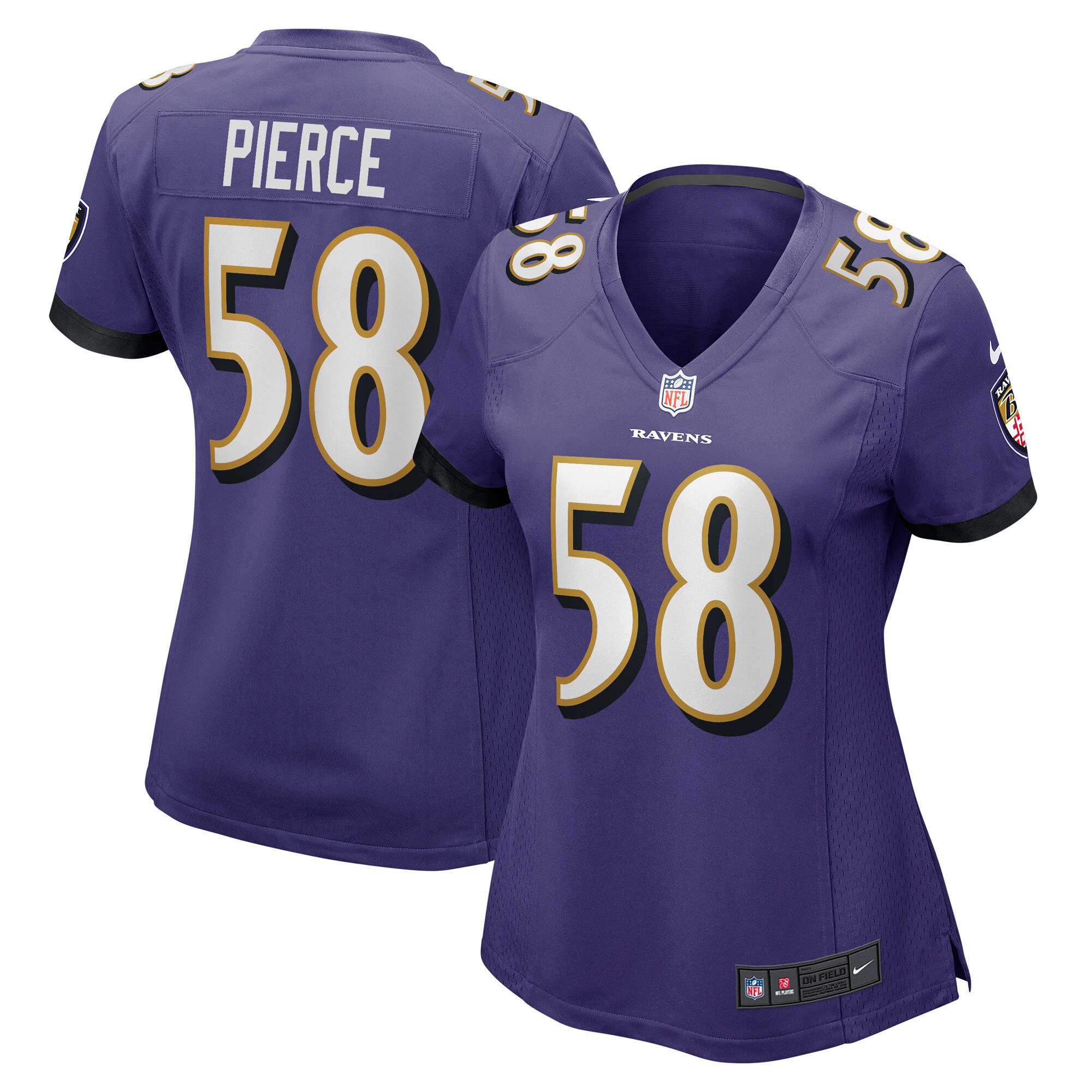 Women's Baltimore Ravens Michael Pierce Purple Game Jersey JS9928 nicesnker
