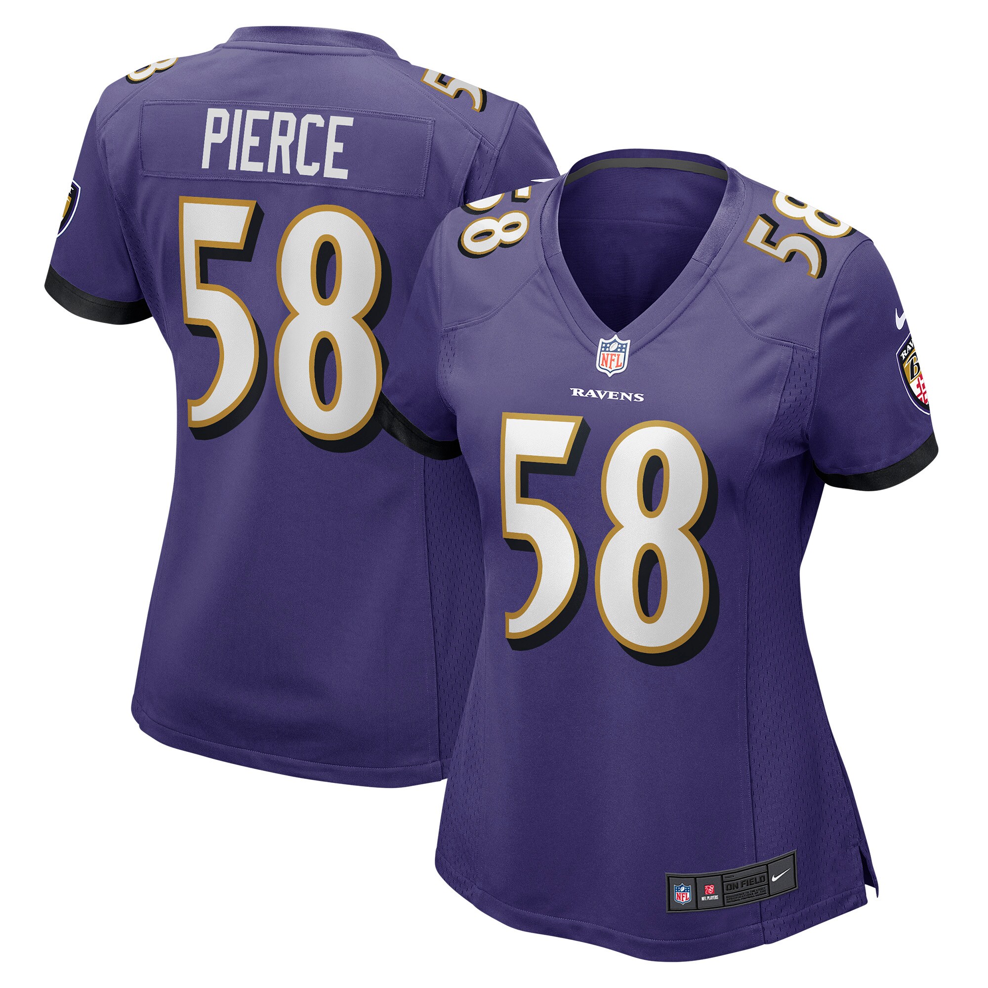 Women's Baltimore Ravens Michael Pierce Purple Player Game Jersey JS7190 nicesnker