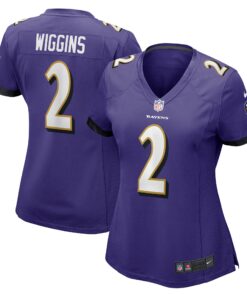 Women's Baltimore Ravens Nate Wiggins Purple Game Jersey JS6698 nicesnker