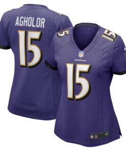 Women's Baltimore Ravens Nelson Agholor Purple Game Jersey JS6569 nicesnker