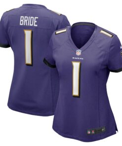 Women's Baltimore Ravens Number 1 Bride Purple Game Jersey JS8253 nicesnker