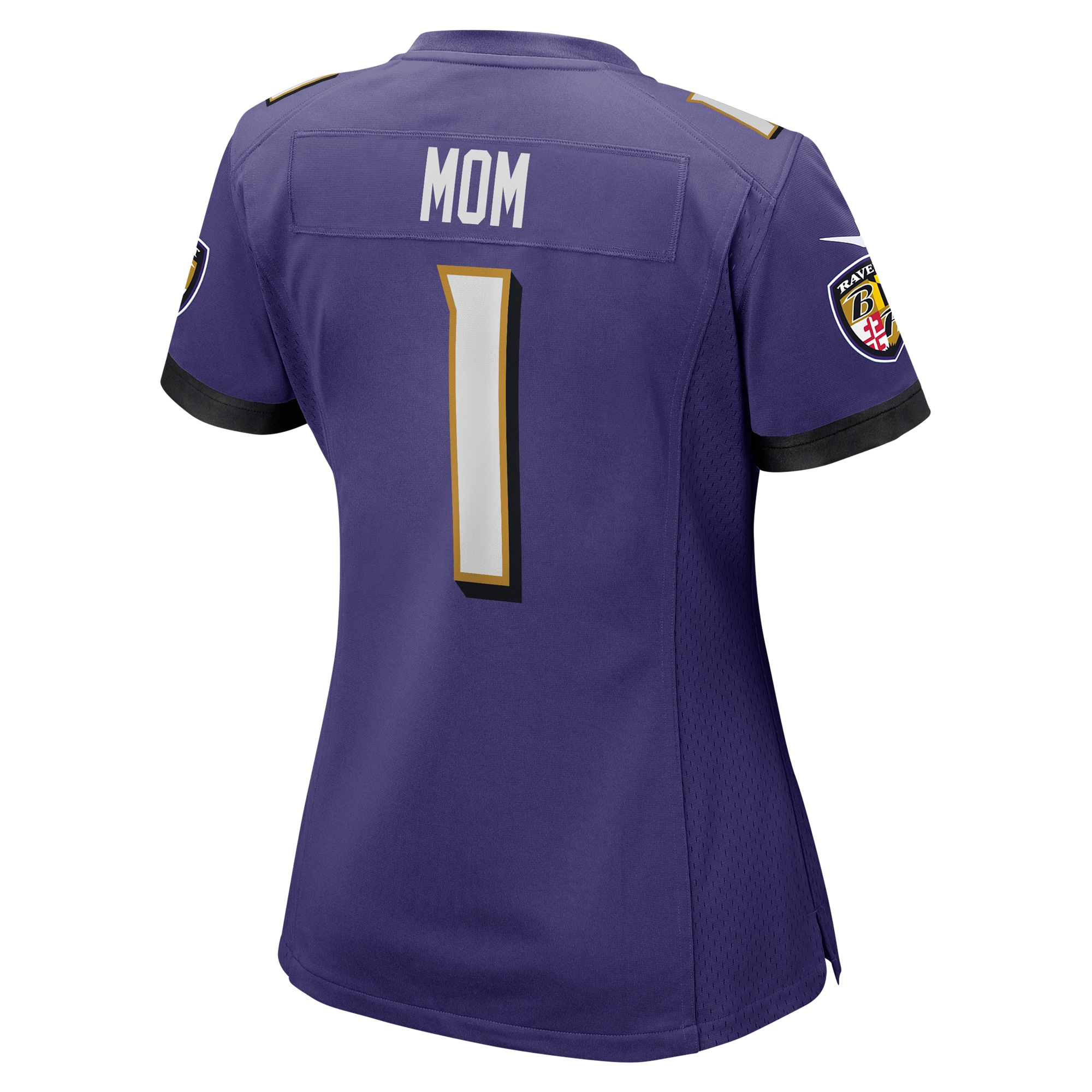 Women's Baltimore Ravens Number 1 Mom Purple Game Jersey JS4302 nicesnker - Image 3